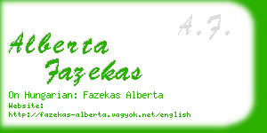 alberta fazekas business card